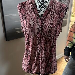 Pink Snake Print Women's Top